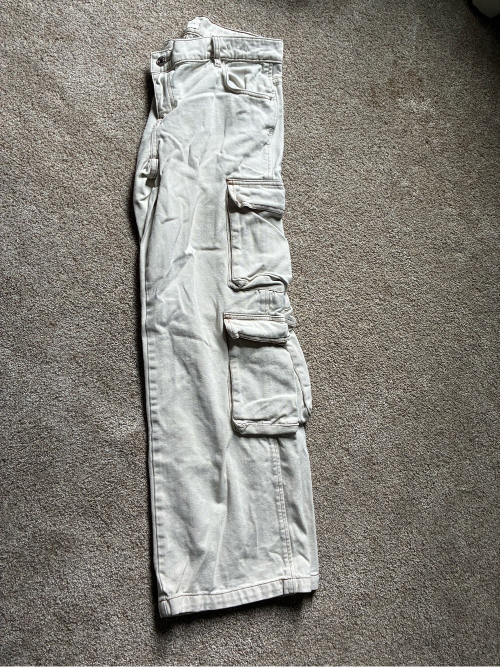 PacSun Men's Cargo Pants in Off-White